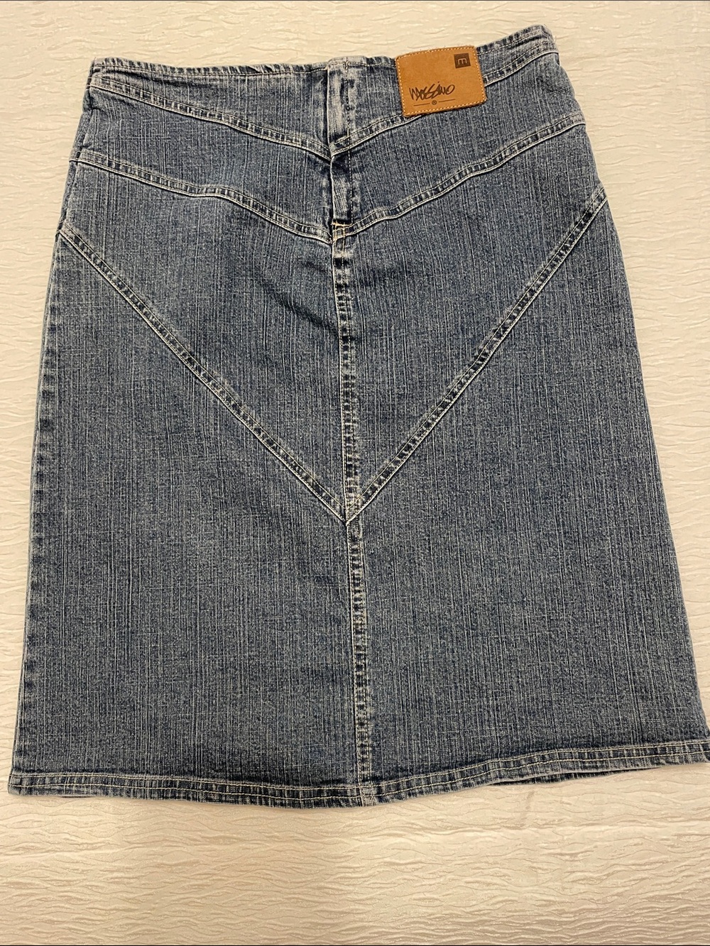 Mossimo Light Blue Denim V-Panel Pencil Skirt